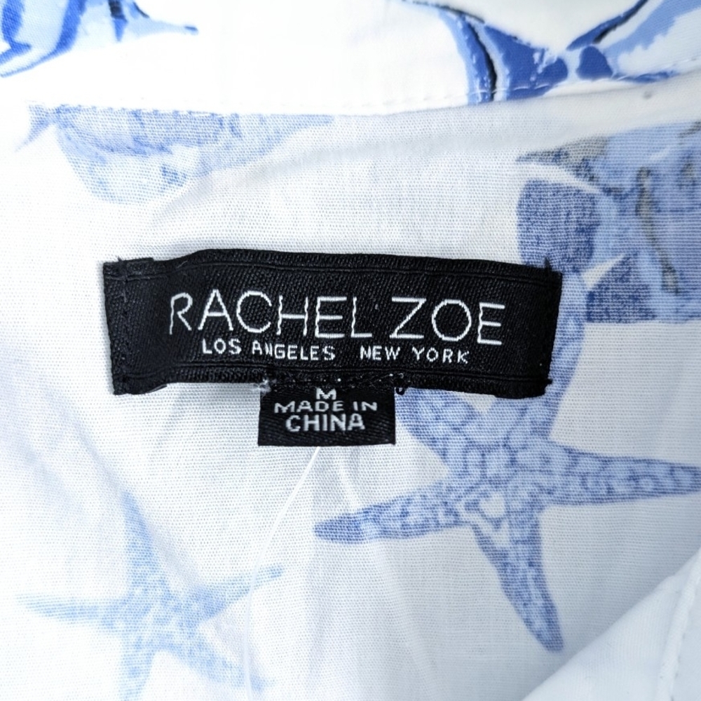 Rachel Zoe White Maxi Dress with Blue Fish Print - Picture 4 of 6